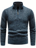 Stilvoller, Lässiger Pullover Mit Halbem Reißverschluss