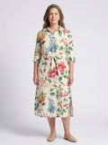 Maribel | Button Front Half Sleeve Floral Midi Dress