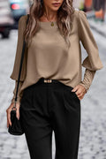 Pamelaâ„¢ - Elegante solide KnÃ¶pfe O-Ausschnitt Tops