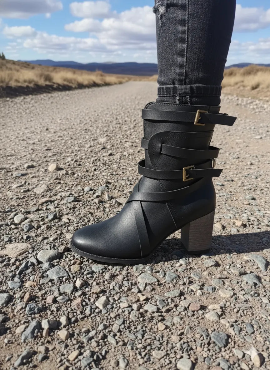 Eudex - Stylische Lederstiefel Retro-Look