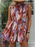 Perfee Peplum Mock Neck Sleeveless Blouse