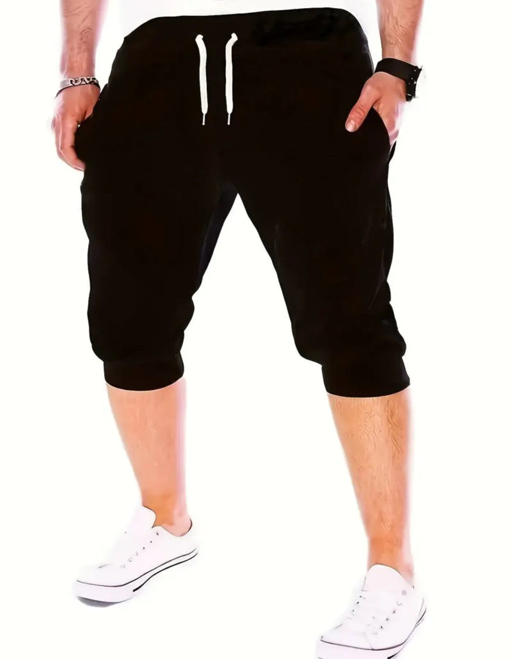 Herren 3/4 Jogginghose Schwarz
