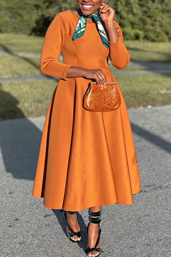 3/4-Ã„rmel Swing-Kleid