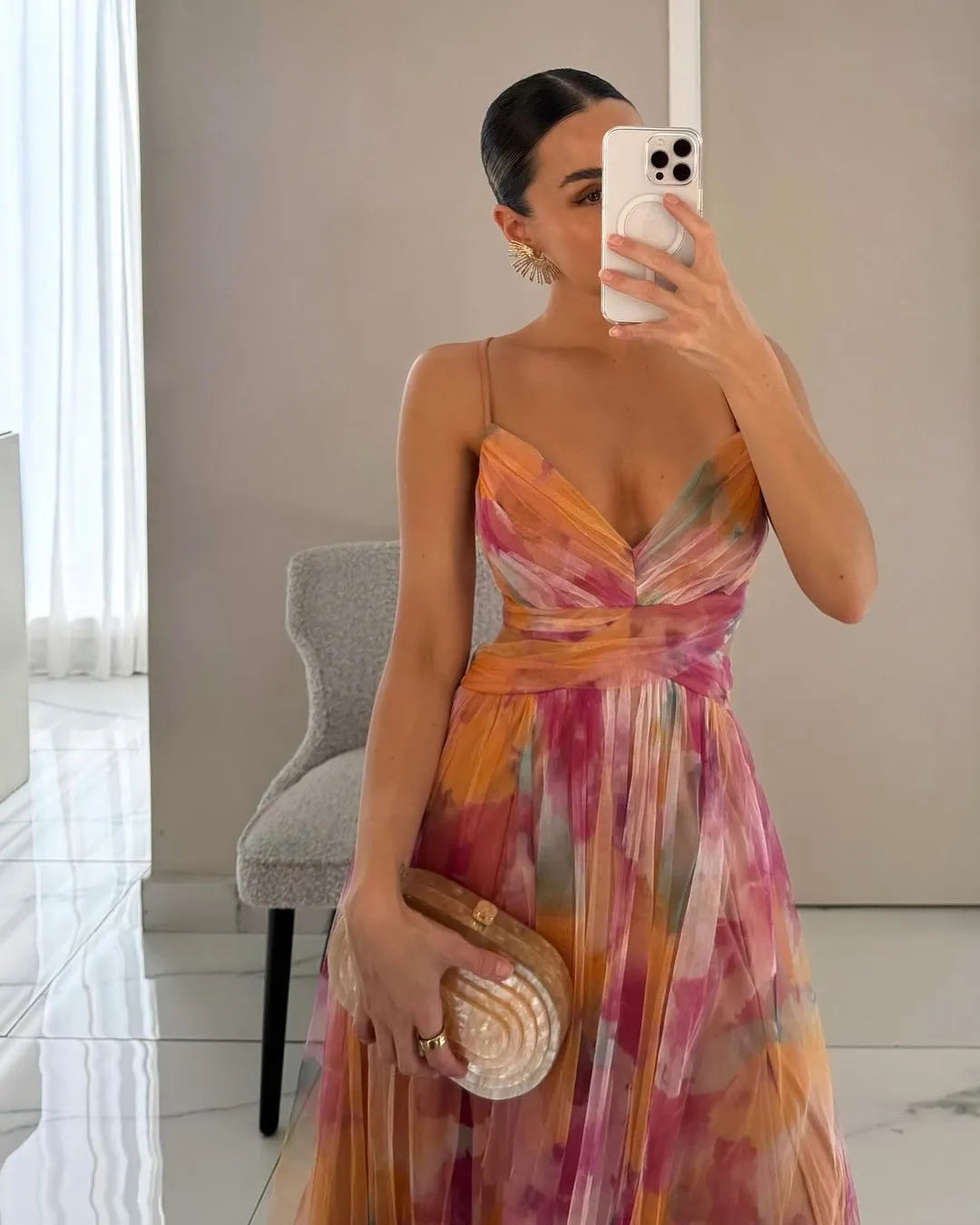 Elegante Maxikleid Im SchÃ¶nem Blumenmuster
