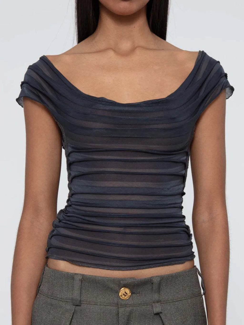 Ruched Solid Tank