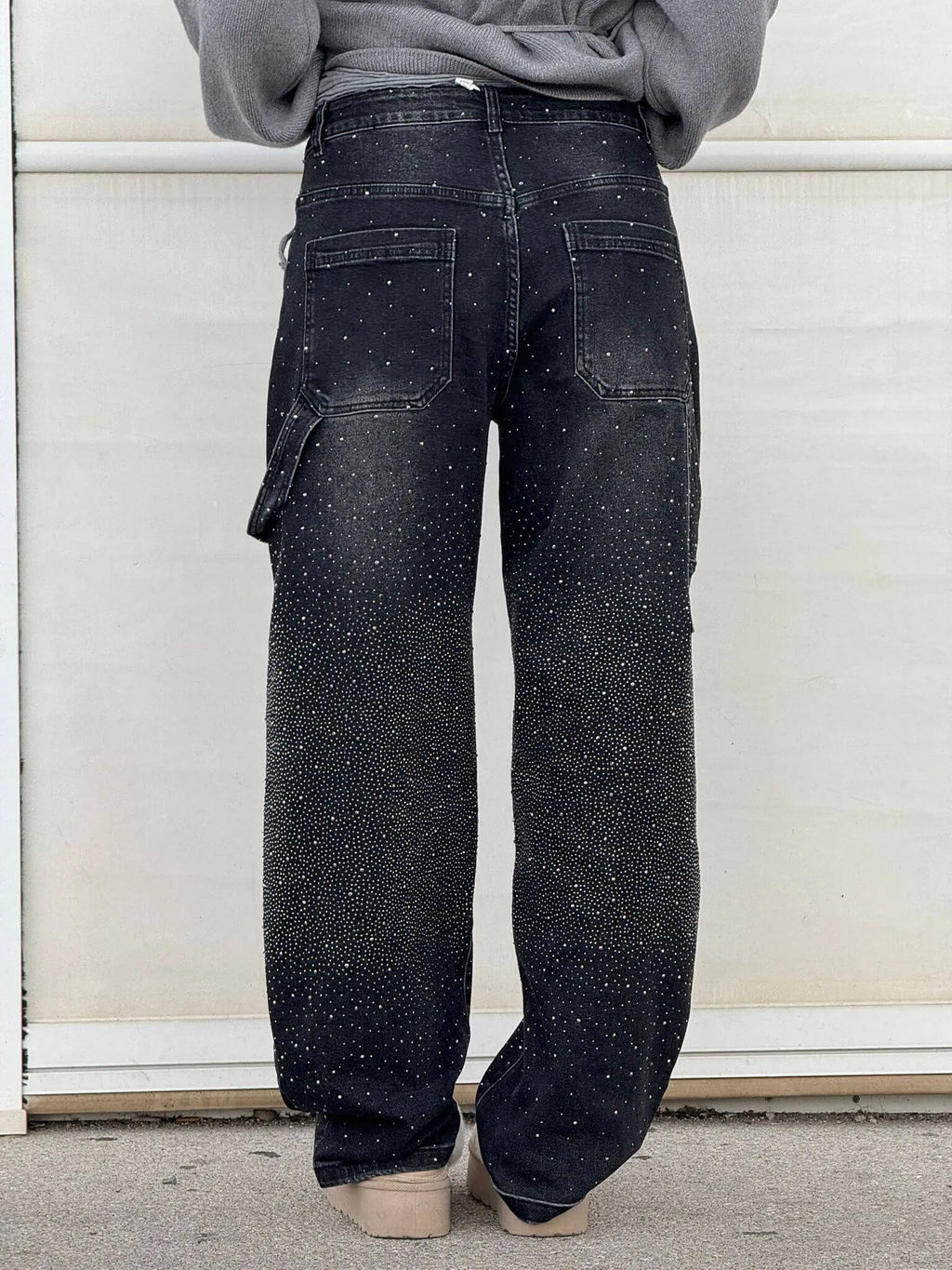 Balloon Jeans med Skinnende Detaljer – Trendy og Komfortable