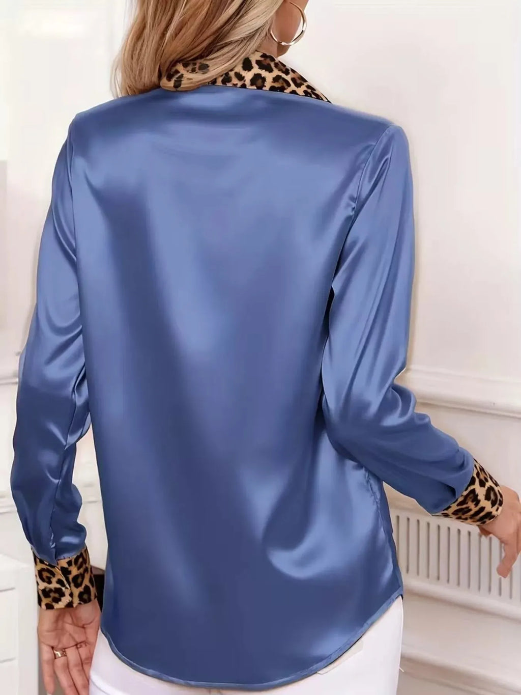 Leopard Button Up Long Sleeve Shirt