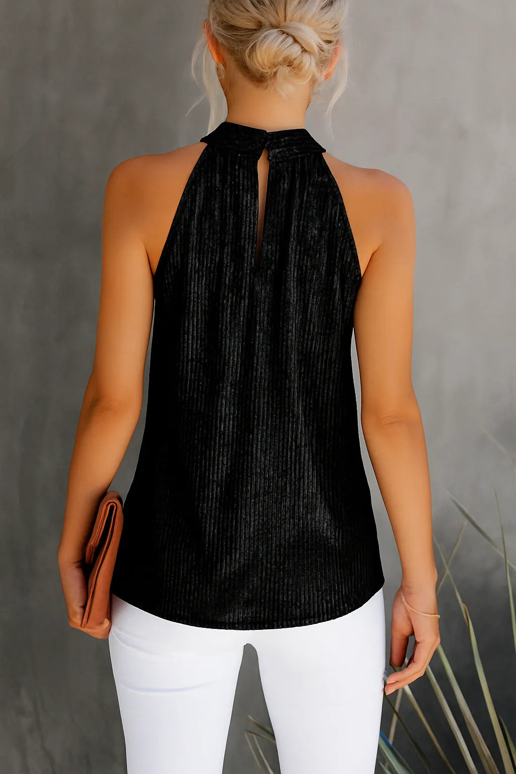Tania | Elegant Halter Glitter Top