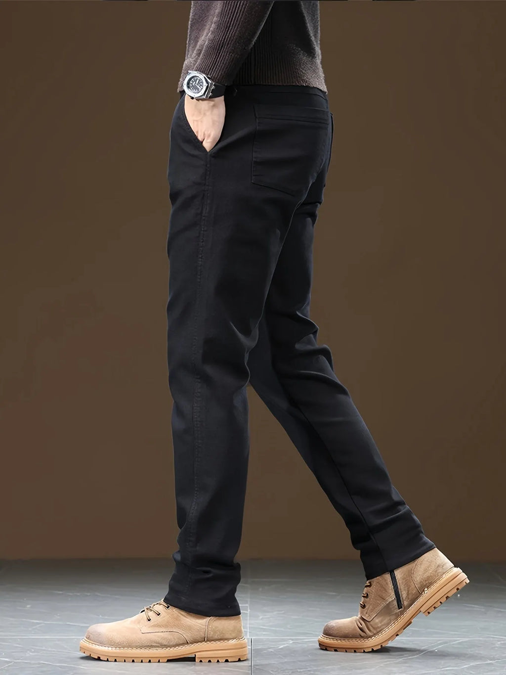 Baumwoll Herren Chino Hose, Reguläre Passform, Dehnbarem Stoff