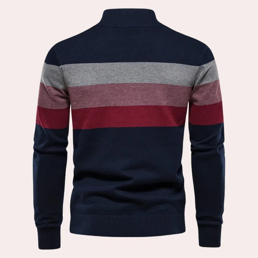 Lennarts | Halber Reißverschluss-Pullover – Stilvolle Streifen für Herren