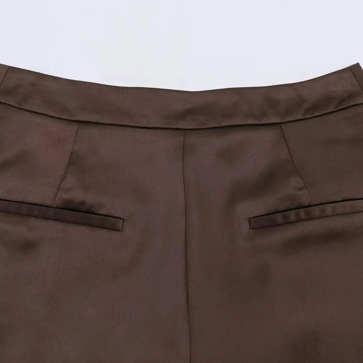 Women's Shorts with Satin Fabric and Lace Trim