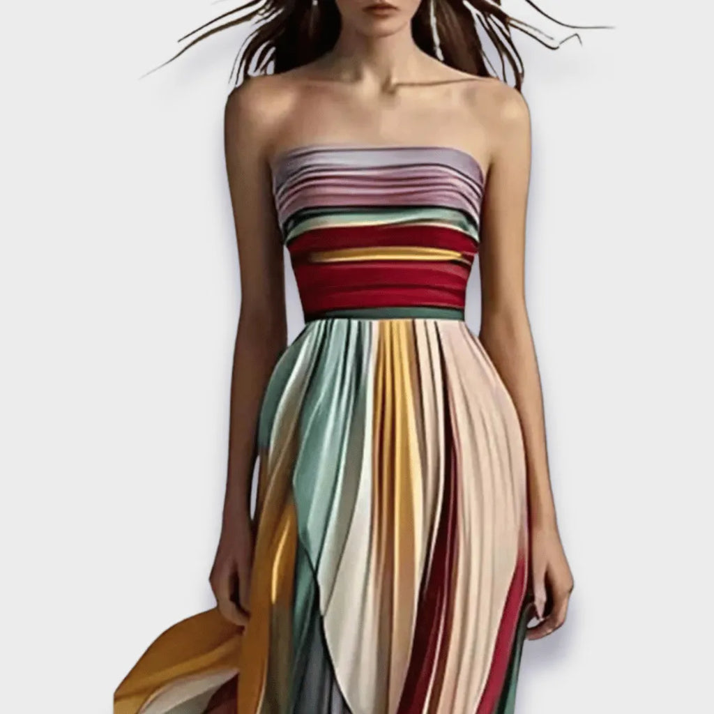 Abendkleid | Plissierter Rock & Mehrfarbiges Oberteil | Frühling/Sommer