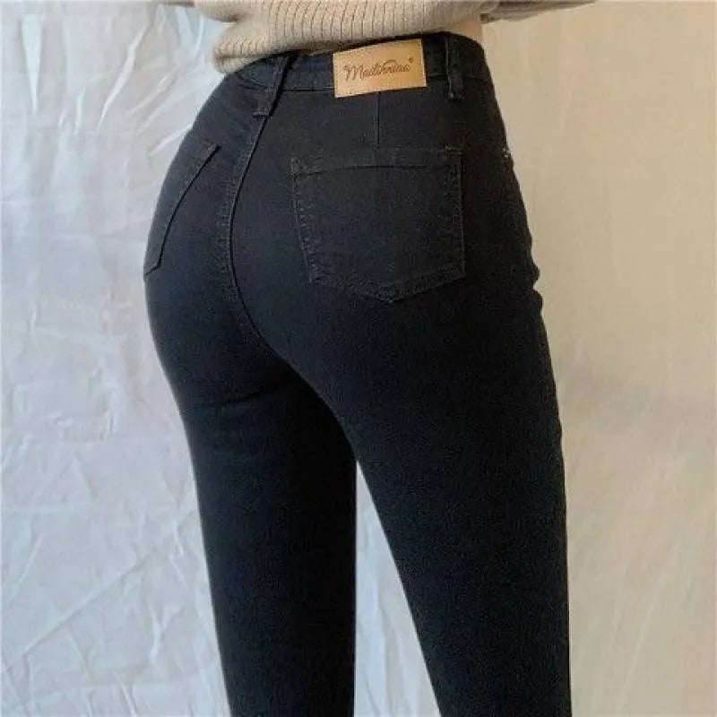 -Denim-Hose mit hoher Taille und großer Größe