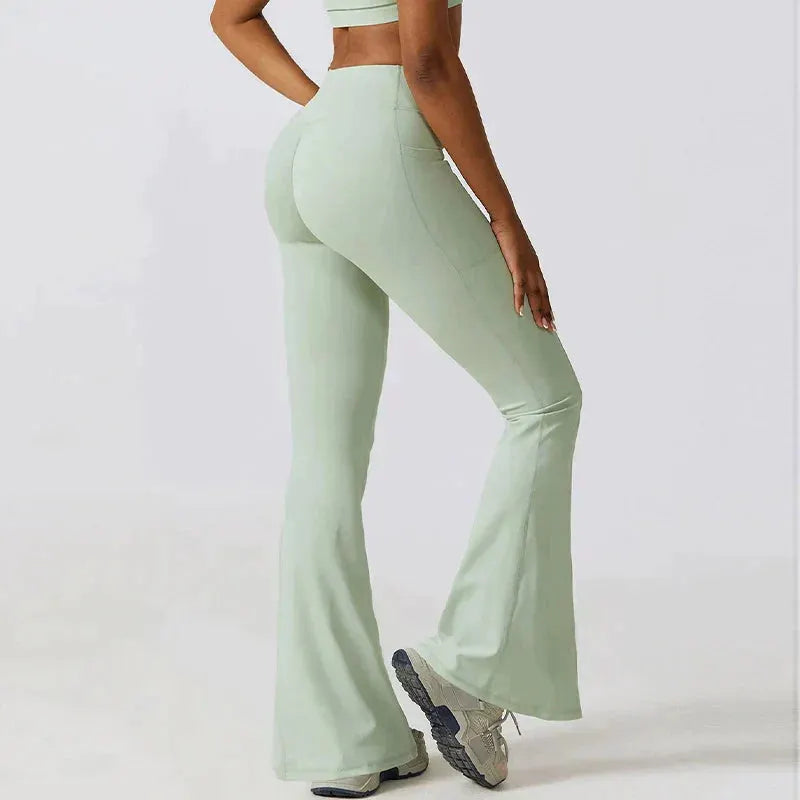 Hoch taillierte Flare-Leggings