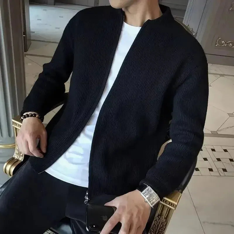 Einfarbige Strickjacke Für Herren