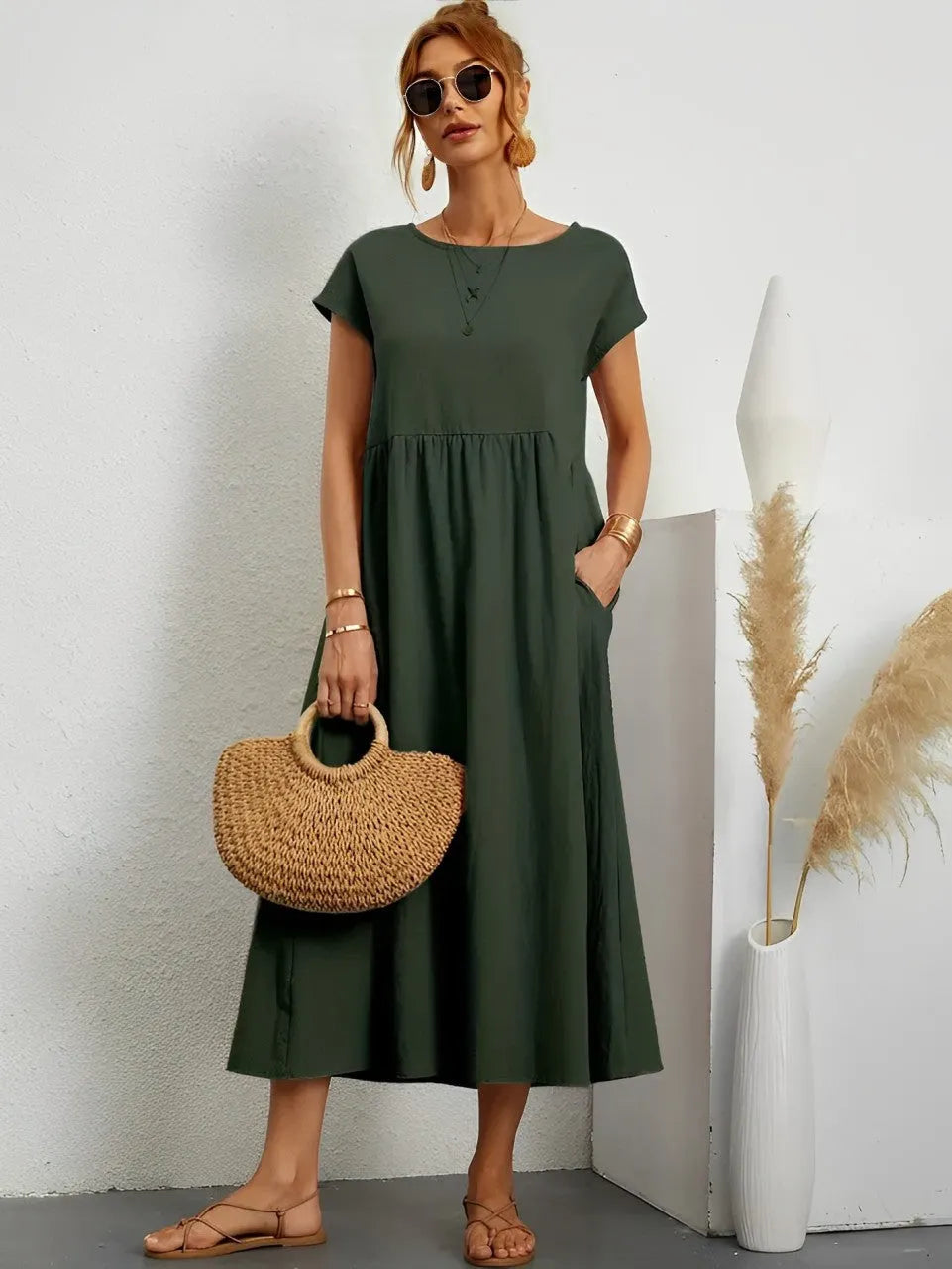 Atemberaubendes Baumwoll-Sommerkleid mit Bequemem Schnitt fÃ¼r Warmes Wetter