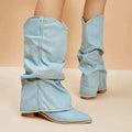 Beverle | Denim Cowboy Boots - Casual