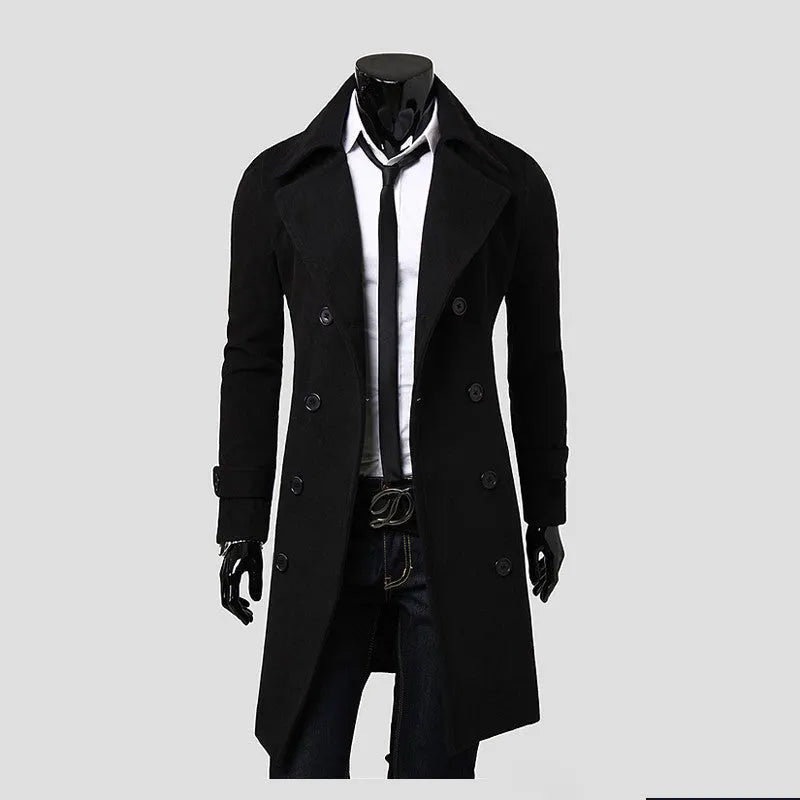Lionel | Eleganter Doppelreihiger Wollmantel mit Revers