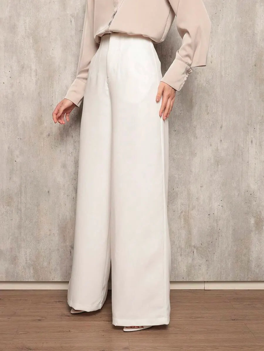 CalÃ§a Feminina Alfaiataria Pantalona Branco