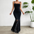 MORAYA | Maxi Jurk Van Kant Met Spaghettibandjes – Slim Fit, Elegant & Perfect Voor Avondgelegenheden