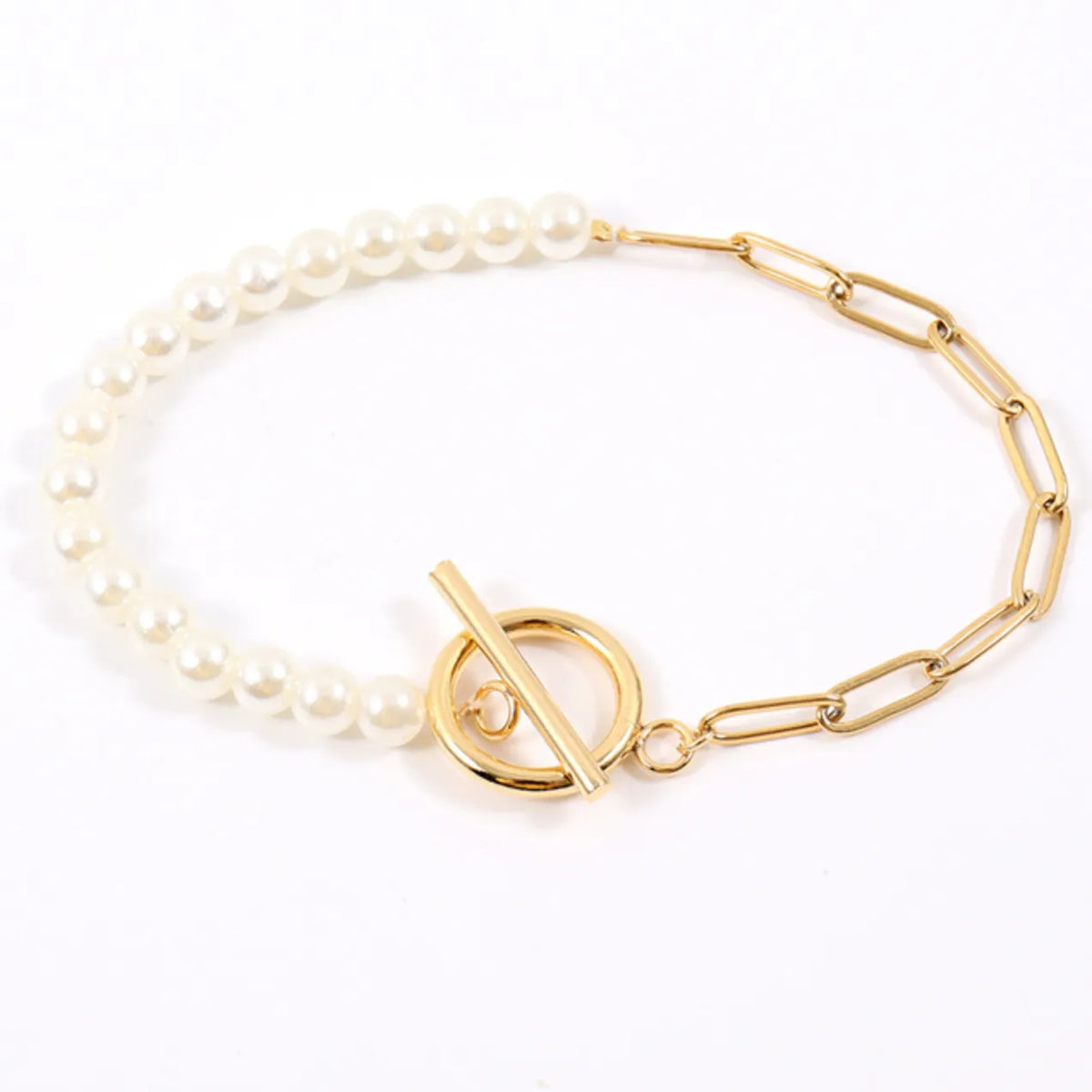 AMÉLIE | Luxe Dames Parelketting + Armband Set Met Vergulde Schakel – Elegant, Tijdloos & Geraffineerd Voor Elke Gelegenheid