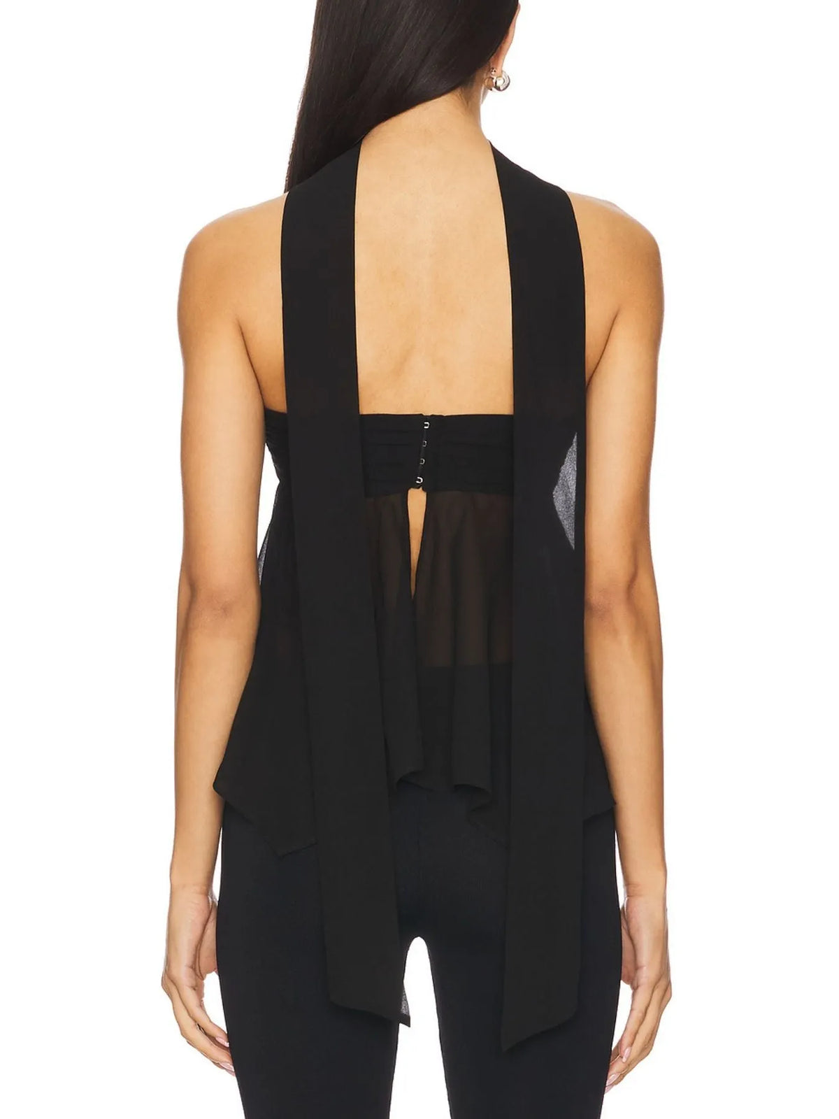 Sheer Tube Top with Scarf