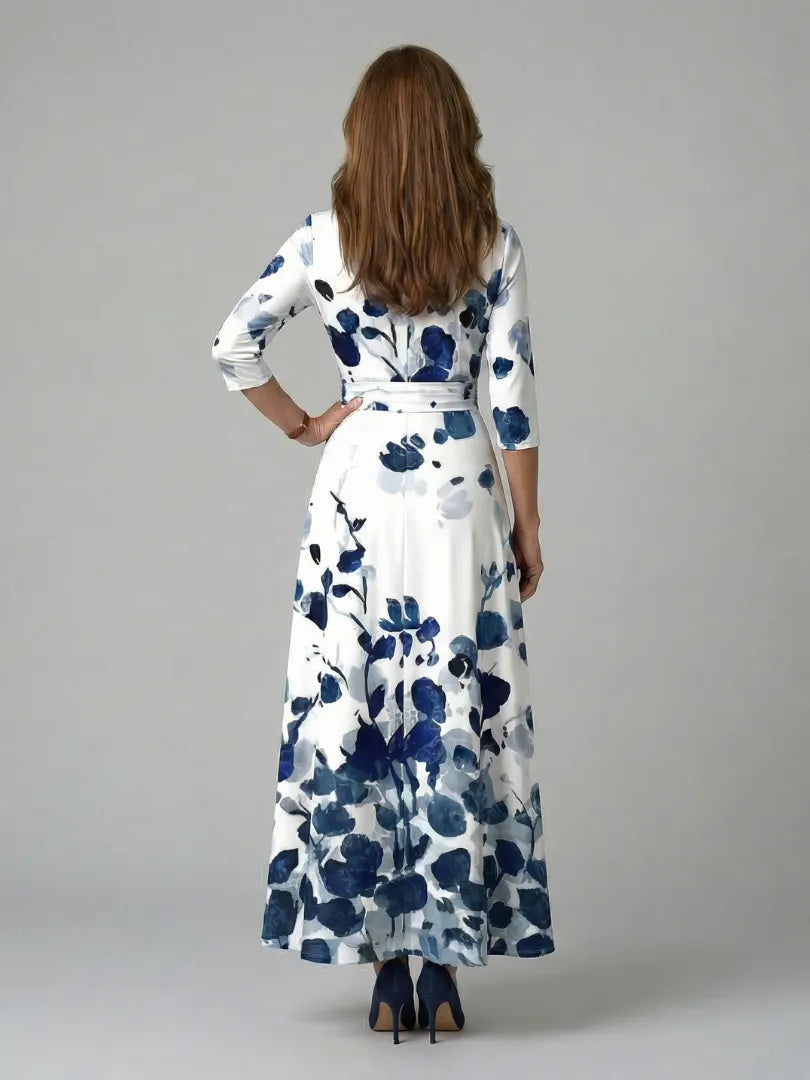 Celine | Cross Wrap Neck Midi Dress