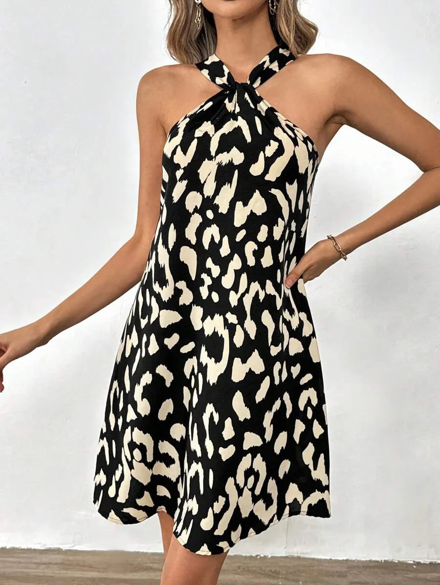 Vestido Curto Estampa TÃ¢nia Preto