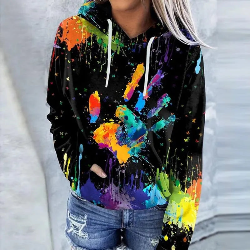 Digitaler Druck Lässig Pullover