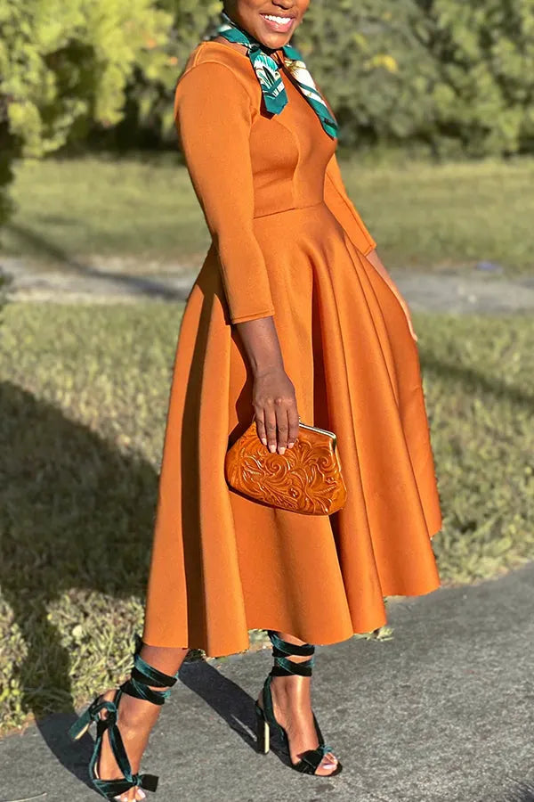 3/4-Ã„rmel Swing-Kleid