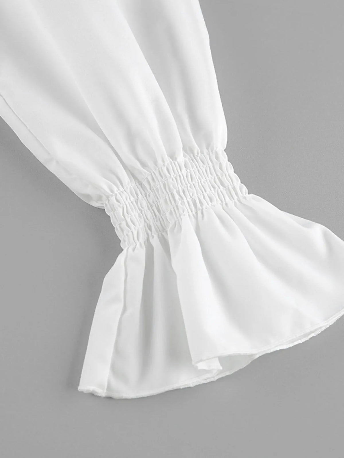 Ruffle Trim Long Sleeve Blouse