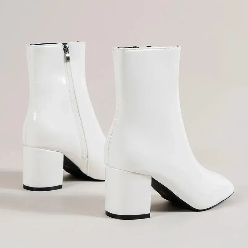 Elegant comfortable women's ankle boots with heel