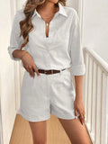 Conjunto Feminino Short e Blusa 100% AlgodÃ£o Jasmine Branco