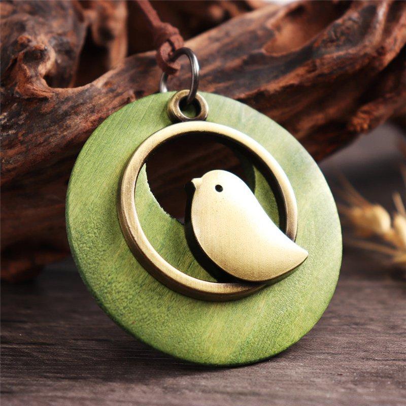 Handmade Bird Sweater Vintage Necklace