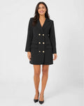 Britany | Elegant Blazer Dress with Gold Button Closure