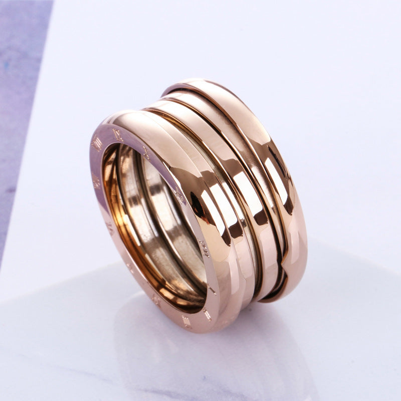 Titanstahl Roségold Ring