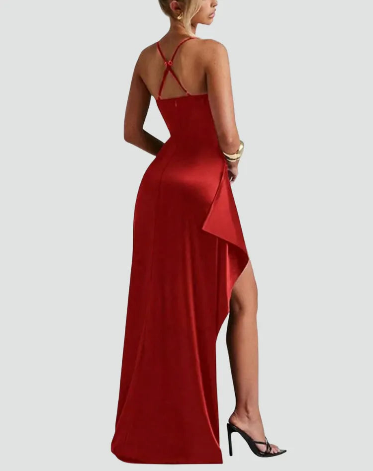 Elegant Refined Ladies Evening Dress with Split
