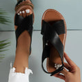 Damen Ledersandalen Mit Schnalle