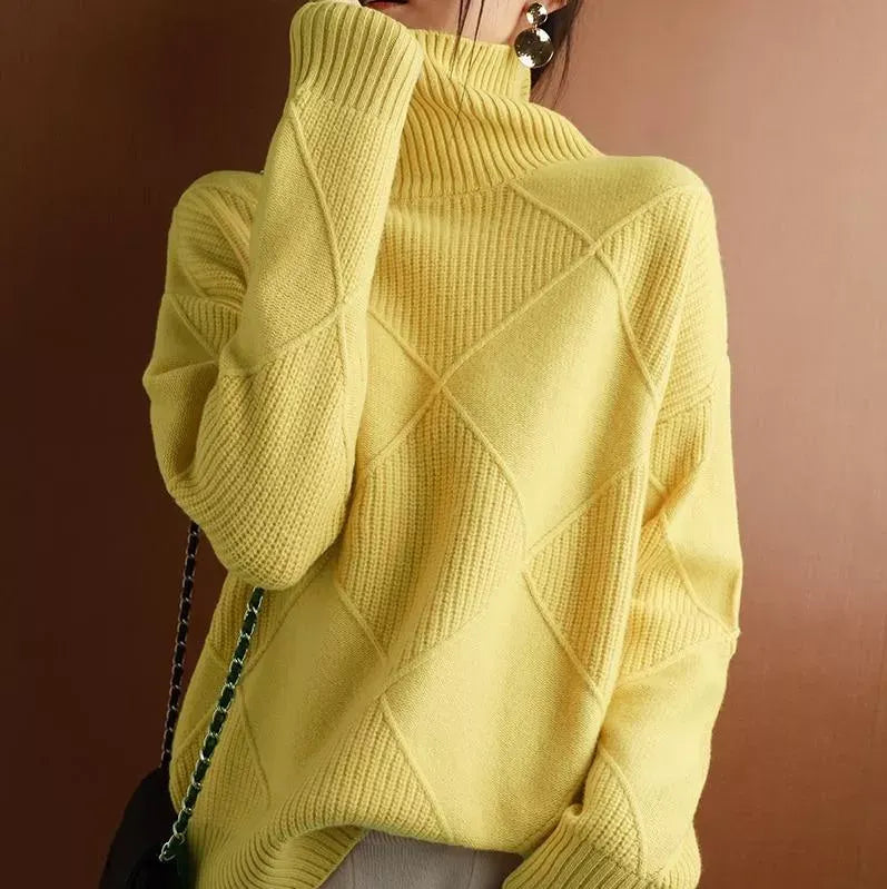 Hannover - Lose Rollkragenpullover Strickjacke