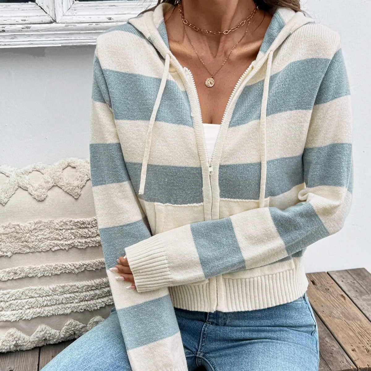 WENDY | Gebreid Dames Vest Met Capuchon En Ritssluiting – Comfortabel, Casual & Perfect Voor Elke Dag