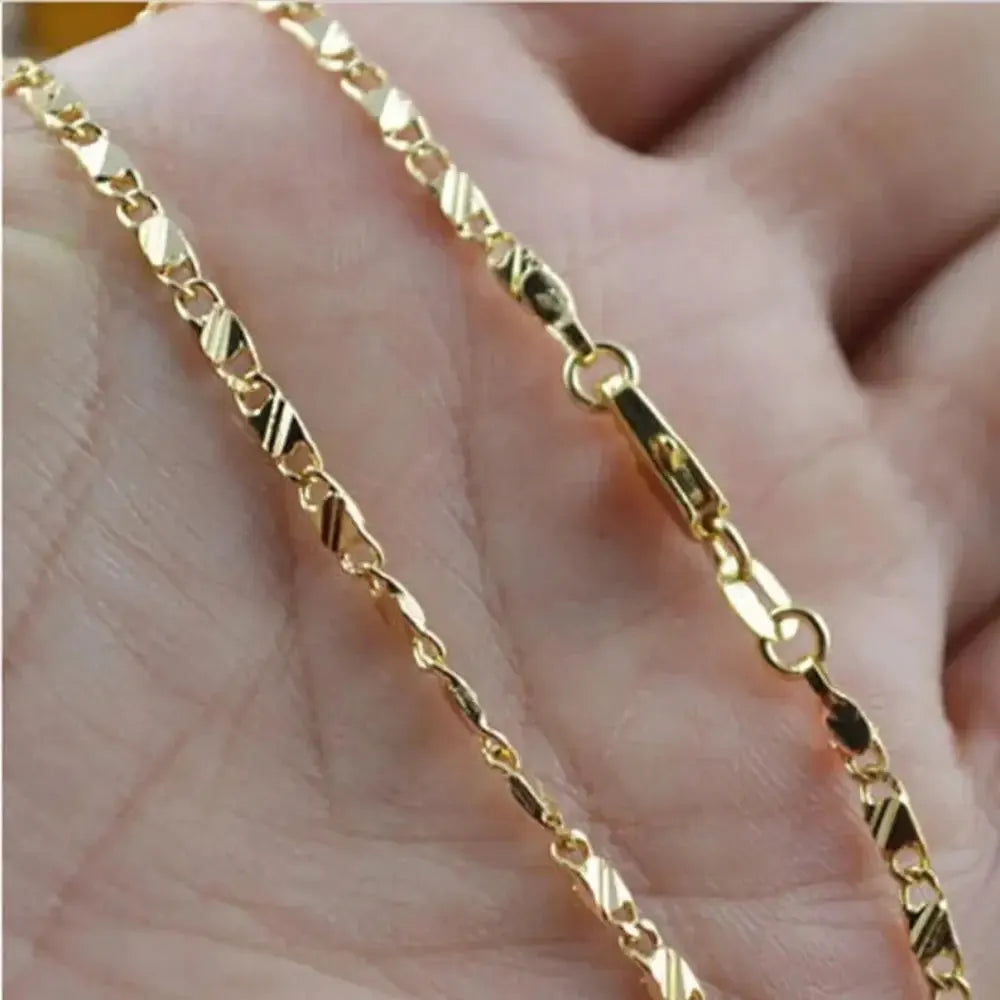 Damen Halskette mit 18-karätiger Goldfüllung