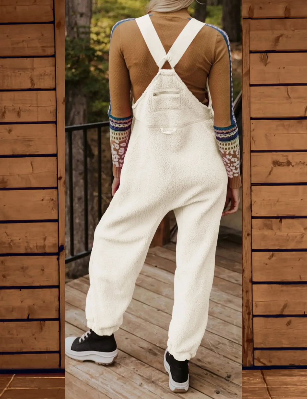 Damen Latzhose aus warmem Polarfleece mit verstellbaren Trägern