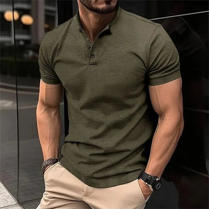 Poloshirt, Kurze Ärmel, Knöpfe, T-Shirt, Herrenbekleidung