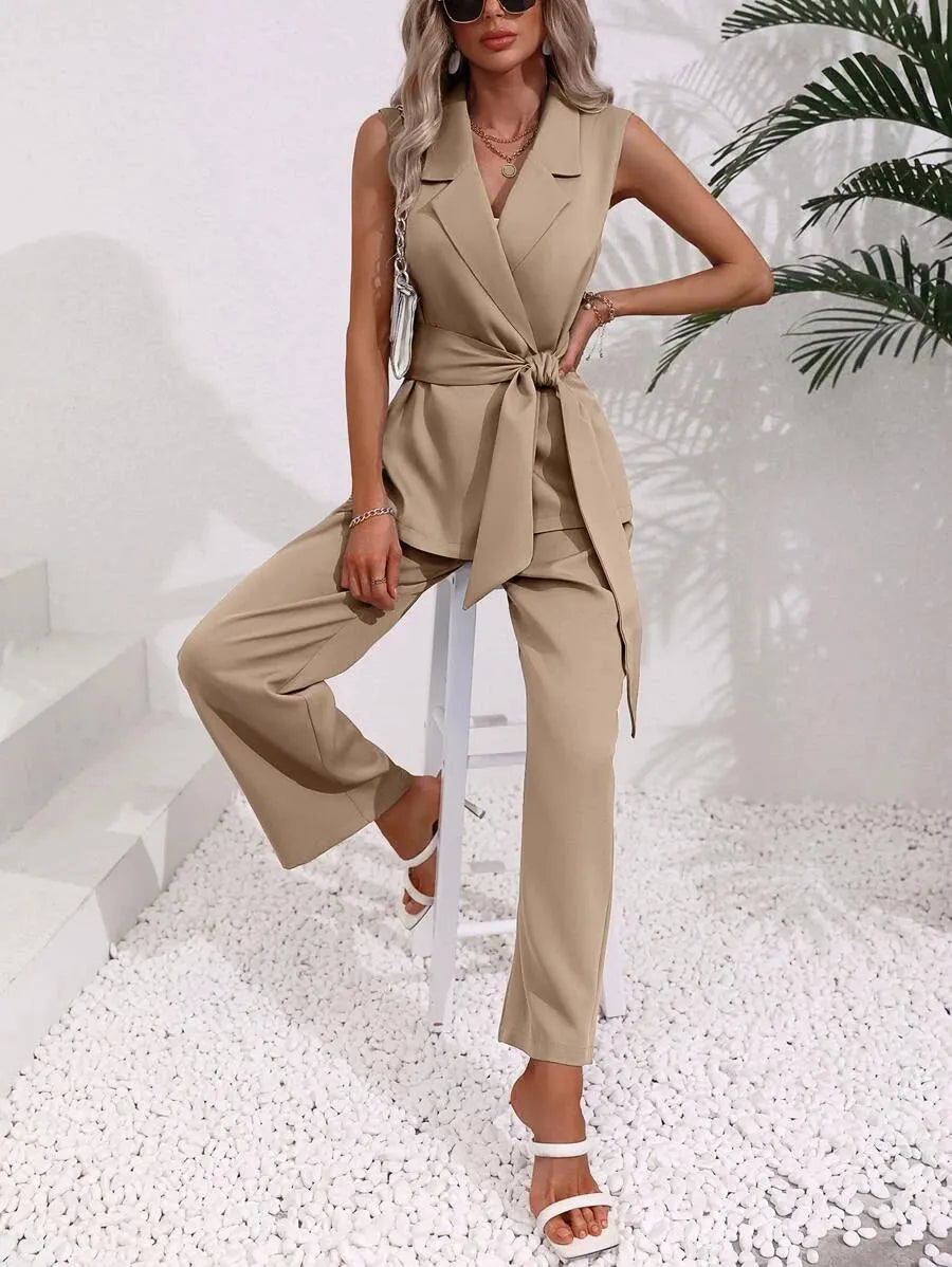Conjunto Feminino Alfaiataria Bege Istambul