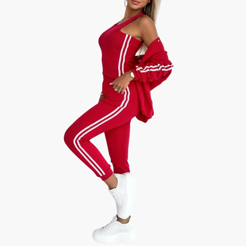 Womenâ€™s Three-Piece Set with Tank, Joggers, and Jacket