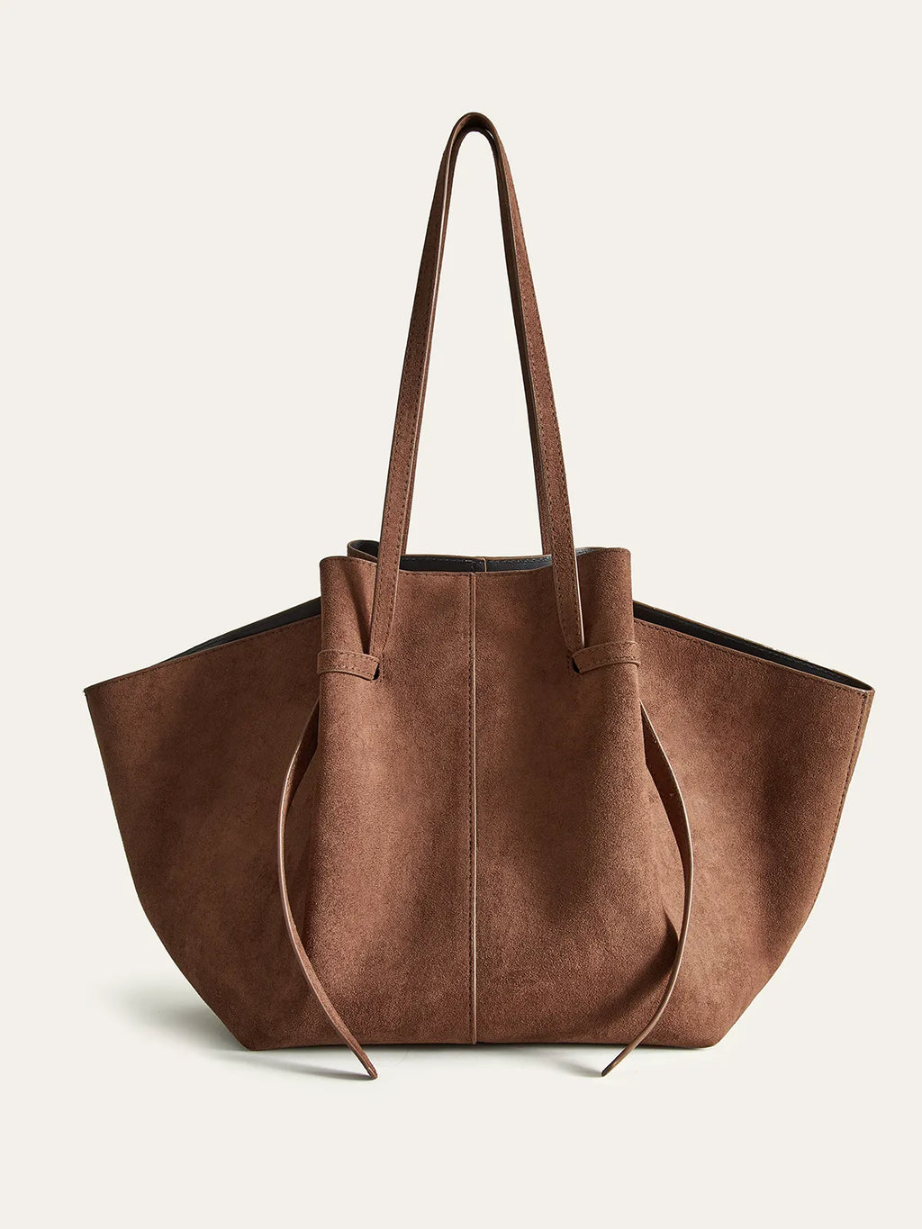 Chic Large Brown Women's Suede Shoulder Bag