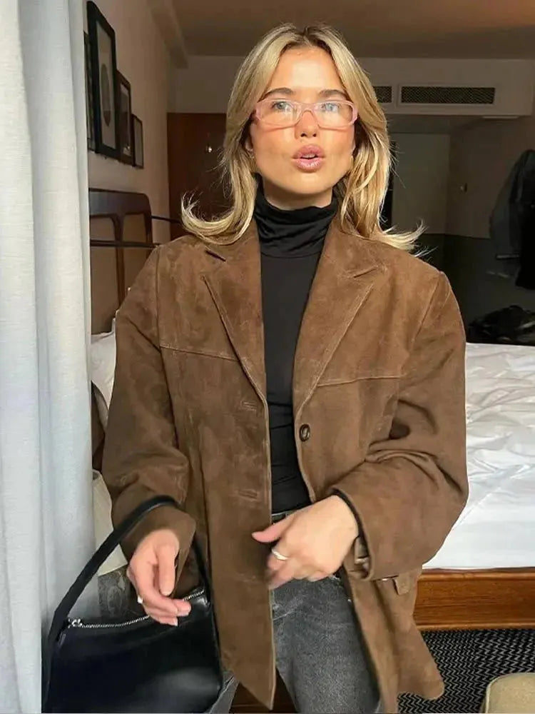 Dames Blazer met Oversized Pasvorm en Klassieke Details