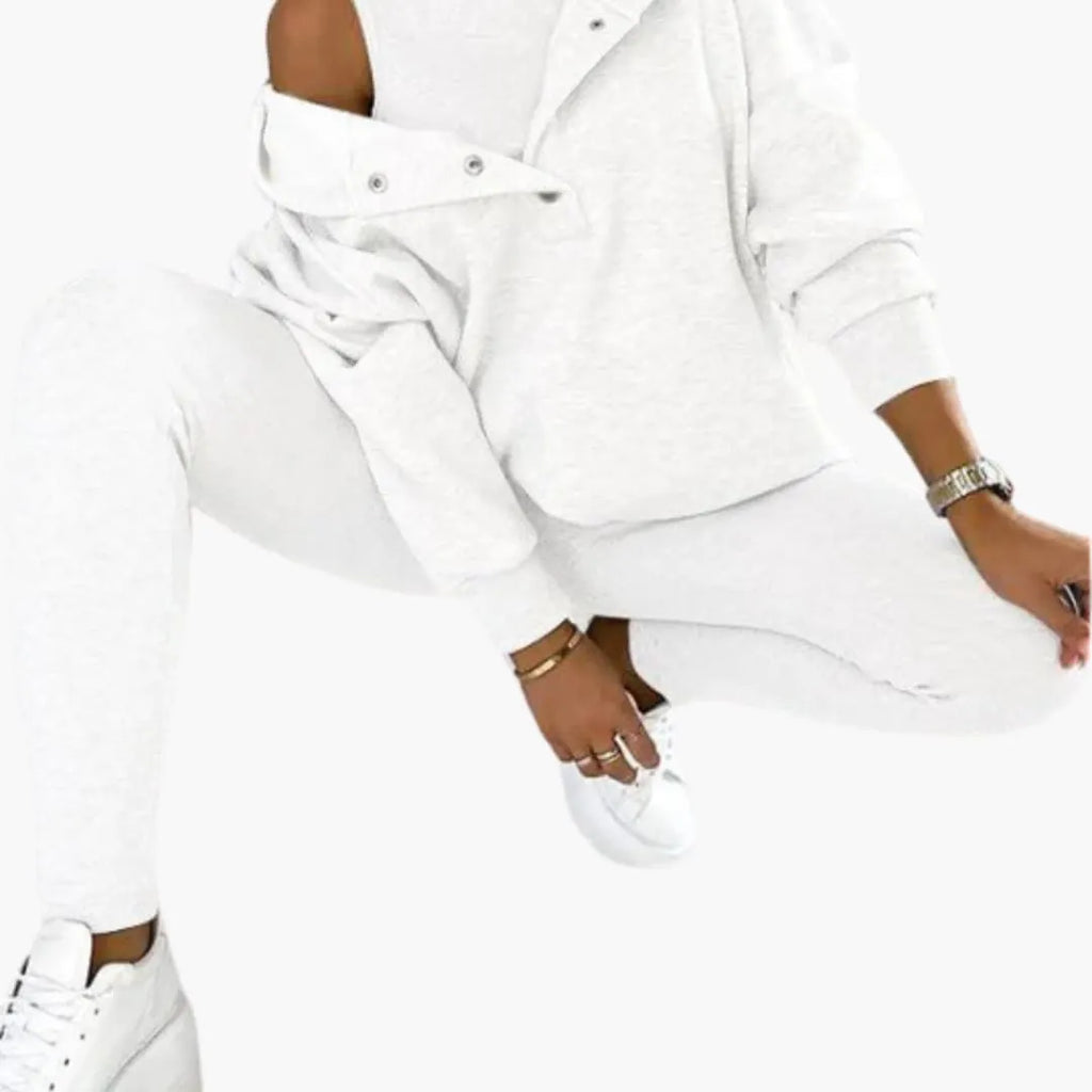 Womenâ€™s Three-Piece Lounge Set with Vest, Long Sleeve Top and Trousers