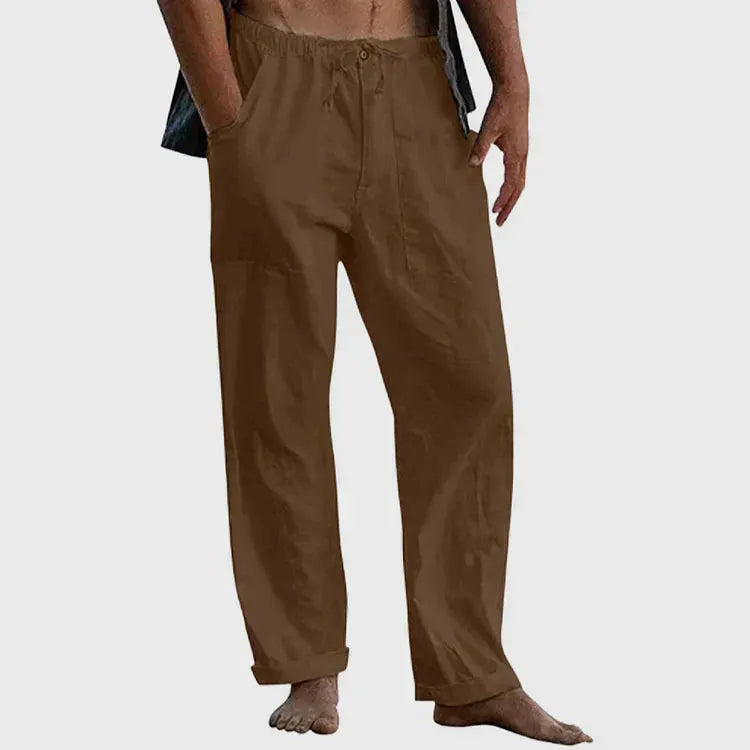 LÃ¤ssige Leinenhose mit Kordelzug