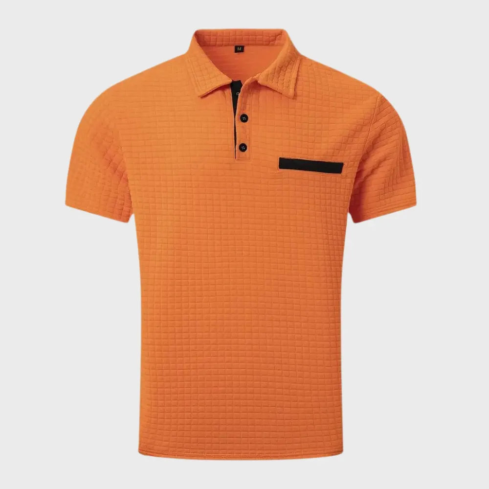 - Texturiertes Poloshirt